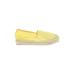 Steve Madden Flats: Espadrille Stacked Heel Bohemian Yellow Solid Shoes - Women's Size 7 1/2 - Almond Toe