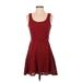 Lily Rose Casual Dress - A-Line: Burgundy Hearts Dresses - Women's Size Small