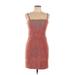 Forever 21 Casual Dress - Sheath: Red Jacquard Dresses - Women's Size Large