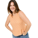 Torrid Tops | New Torrid Womans Sz 5x Texture Knit Shirt Crop Shirt Ruffle Floral Peach Nwt | Color: Orange/Pink | Size: 5x