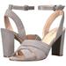 Nine West Shoes | Nine West Niaria 8 Gray Grey Cross Sandals Suede Party Block Ankle Strap Shoes | Color: Gray | Size: 8