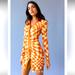 Urban Outfitters Dresses | Ngorder Warped Pattern Mini Dress | Color: Orange/Yellow | Size: 8