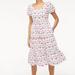 J. Crew Dresses | New J Crew Tiered Poplin Puff-Sleeve Midi Dress In Size 8 With Pink Floral Print | Color: Pink/White | Size: 8