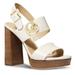 Michael Kors Shoes | Michael Kors Women’s 9.5m Summer Platform Leather Sandals Light Cream Msrp $145 | Color: Cream | Size: 9.5