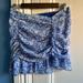 Zara Skirts | Blue Floral Zara Ruffled Mini Skirt, Small | Color: Blue | Size: S