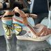 Coach Shoes | Coach Wedge Sz 7.5 | Color: Blue/Cream | Size: 7.5