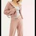 Free People Skirts | Free People One Queenie Set Hoodie Jacket Pants Women Xs Pink Fuzzy Casual Comfy | Color: Pink | Size: Xs