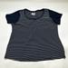 Columbia Tops | Columbia Shirt Women Plus 1x Blue White Striped Short Sleeves Outdoor | Color: Blue | Size: 1x