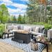 Wade Logan® Bavan Sectional Seating Group w/ Cushions Metal/Rust - Resistant Metal in Black/Gray | Outdoor Furniture | Wayfair