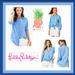 Lilly Pulitzer Tops | Lilly Pulitzer Sea View 100% Slub Linen Top In Beckon Blue/Sea Salt Size S | Color: Blue | Size: S