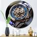Design Art Minimalism Wrist Watch Wall Clock Metal in Black/Blue/Brown | 16 H x 16 W x 1 D in | Wayfair CLM101106-C16