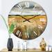 Design Art Calming Meadow III Metal Wall Clock Metal in Black/Brown/Gray | 16 H x 16 W x 1 D in | Wayfair CLM103941-C16