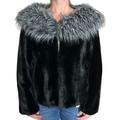 Nine West Jackets & Coats | Nine West Faux Fur Coat Black/Gray M | Color: Black/Gray | Size: M