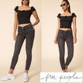 Free People Jeans | Nwt Free People Jeans Skinny Ankle Zip Black Denim Size 24 | Color: Black/Gray | Size: 24