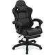 Inbox Zero Racing Game Chair High Back Computer Chair w/ Footrest Massage Lumbar Support Faux Leather in Black | 47.5 H x 26.5 W x 25 D in | Wayfair