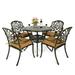 Bloomsbury Market 5 Piece Patio Dining Set, Outdoor All-weather Cast Aluminum Dining Table Set, Patio Furniture Set For Backyard Garden Deck | Wayfair