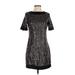 Shein Cocktail Dress - Mini: Black Snake Print Dresses - Women's Size X-Small