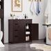 Wildon Home® Milynda Solid Wood Freestanding Bathroom Cabinet Solid Wood in Brown | 32 H x 32 W x 12 D in | Wayfair