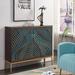 Everly Quinn TB609562672003GDT&Size 31.5" Sideboard Wood in Blue/Brown/Yellow | 36.22 H x 31.5 W x 12.6 D in | Wayfair