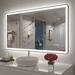 Orren Ellis Aevar Matte Black Framed Front & Back Led Lighted Anti-fog Tempered Glass Bathroom/vanity Mirror Metal | 40 H x 24 W x 1.57 D in | Wayfair