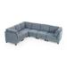 Blue Reclining Sectional - Latitude Run® Heppern 6-Piece Upholstered Sectional Chenille | 36.5 H x 116 W x 89.5 D in | Wayfair