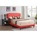 Winston Porter Nazworth Vegan Leather Platform Bed Upholstered in Red/Gray | 47 H x 57 W x 81 D in | Wayfair 54ADBE7BD0FF4F91937829D9ED5D3773