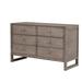 Red Barrel Studio® Puyan 6 Drawer 47.8" W Double Dresser Wood in Brown/Gray/Green | 30 H x 47.8 W x 18.9 D in | Wayfair