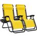 Arlmont & Co. 2 Piece Reclining Zero Gravity Chair Set Metal in Yellow | 44 H x 25 W x 25 D in | Wayfair B46C459C04F047B2A6DBA093412ABC33