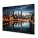 Latitude Run® Chicago Cityscape By Night I - Chicago Metal Wall Decor Metal in Black/Blue/Brown | 24 H x 1 D in | Wayfair