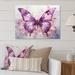 August Grove® Purple Animal Amethyst Butterfly Delicate - Animals Metal Wall Art Prints Metal in Indigo | 16 H x 32 W x 1 D in | Wayfair