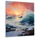 Highland Dunes Orange Teal Coastal Waves II - Coastal Waves Metal Wall Decor Metal in Blue/Green/Orange | 20 H x 12 W x 1 D in | Wayfair