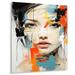 Latitude Run® Fashion French Girl Quentin - Fashion Metal Wall Decor Metal in Black/Orange | 32 H x 24 W x 1 D in | Wayfair