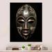 Bungalow Rose Ethnical Traditional African Mask V - African Tribal Metal Wall Decor Metal in Black/Brown/Green | 20 H x 12 W x 1 D in | Wayfair