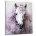 Gracie Oaks Pink White Horse Contours - Animals Metal Wall Art Living Room Metal in Gray/White | 32 H x 16 W x 1 D in | Wayfair