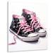 17 Stories Fashion Pink Sneakers Obsession V - Fashion Metal Wall Art Living Room Metal in Black/Pink | 20 H x 12 W x 1 D in | Wayfair