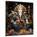 Bungalow Rose Gold Grey Indian Art Mystic Ganesha - Indian Art Metal Wall Art Prints Metal in Blue/Gray/Orange | 32 H x 24 W x 1 D in | Wayfair