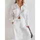 Hiloc-Pyjama en Coton Blanc pour Femme Vêtements de Nuit à Manches sulf Ensemble 2 Pièces