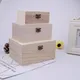 Boîtes de rangement carrées à charnière en bois uni bûche de scotch boîte-cadeau artisanale étui