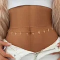 Ingmark – chaîne de ceinture pour femmes Vintage pendentif croix jésus ceinture de ventre pour