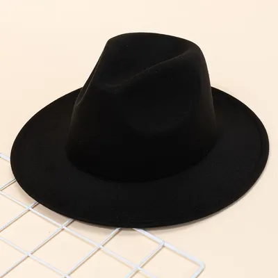 Chapeau de jazz à la mode pour femmes chapeau en feutre chapeau à grands bords vintage chapeau