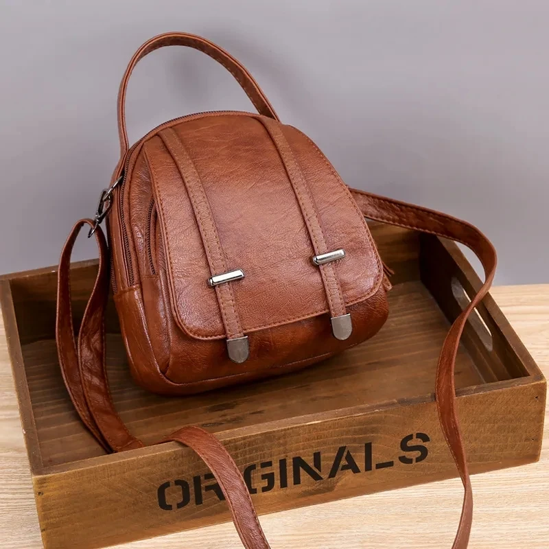 Petit sac à bandoulière multifonctionnel en cuir PU souple pour femmes, sac à bandoulière Vintage mode, sac à main pour téléphone portable