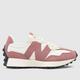 New Balance 327 trainers in white & pink