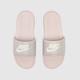 Nike victori one sandals in white & pink