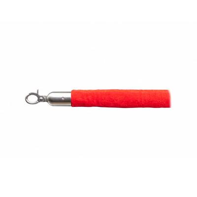 CSL 5727RED 5 ft Velour Rope w/ Brushed Stainless Steel Snap Hook, Red