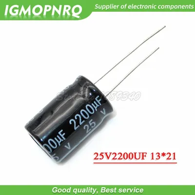 10PCS 25V2200UF 13*21mm 25V 2200UF 13*21 Aluminium-elektrolytkondensator Image