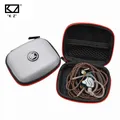 Custodia per auricolari KZ Custodia per auricolare Bluetooth Custodia quadrata per auricolare a compressione portatile Custodia con cerniera EVA con LOGO Nero