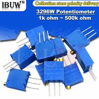 10 Stück 3296W Potentiometer Präzision einstellbarer Widerstand Multi-Turn-Trimmen 1k 2k 5k 10k k Image