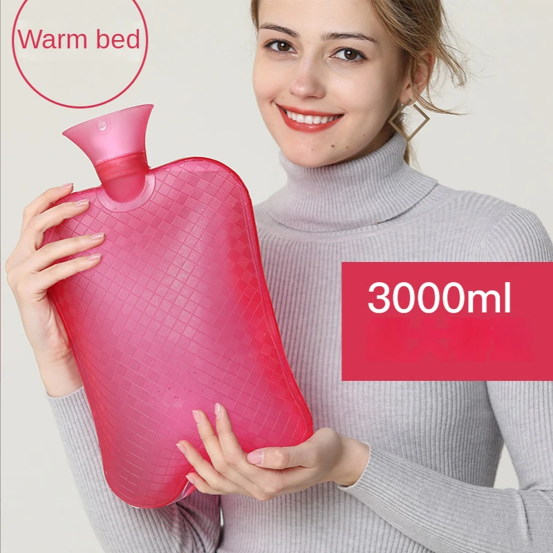 3000 ml Wärmflasche mit großem Fassungsvermögen, Injektionswasser, Heizung, Fußbett, warme Steppdecke, PVC, warmer Wasserkocher, warmes Bett, Warmwasserbeutel Image