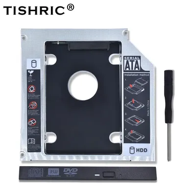 TISHRIC Aluminium 2nd Zweite Hdd Caddy 9 5mm 12 7mm Optibay SATA 3 0 2.5 ''SSD DVD CD-ROM Gehäuse