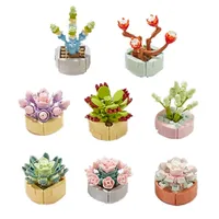 Mini Blume Baustein Haushalt Tischplatte saftige Topf dekorationen DIY kleine Partikel Puzzle